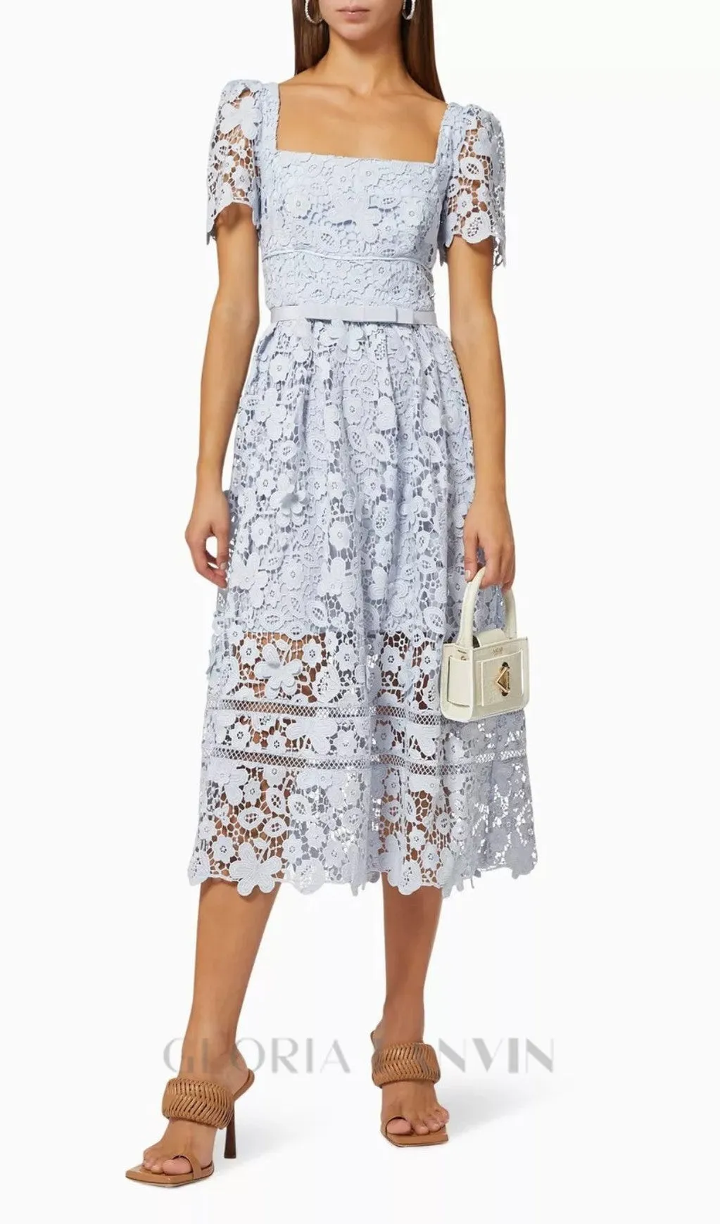 LACE MIDI DRESS IN GUIPURE Gloria Lanvin