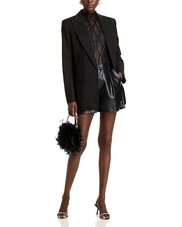 Lace Mock Neck Top in black Gloria Lanvin
