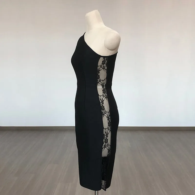 LACE PATCHWORK BANDAGE DRESS Gloria Lanvin