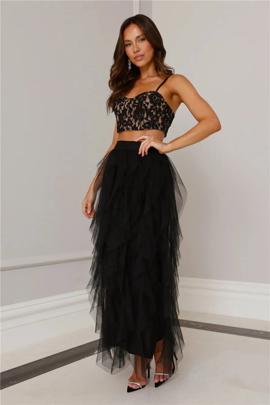 Lace Tulle Set in Black Gloria Lanvin