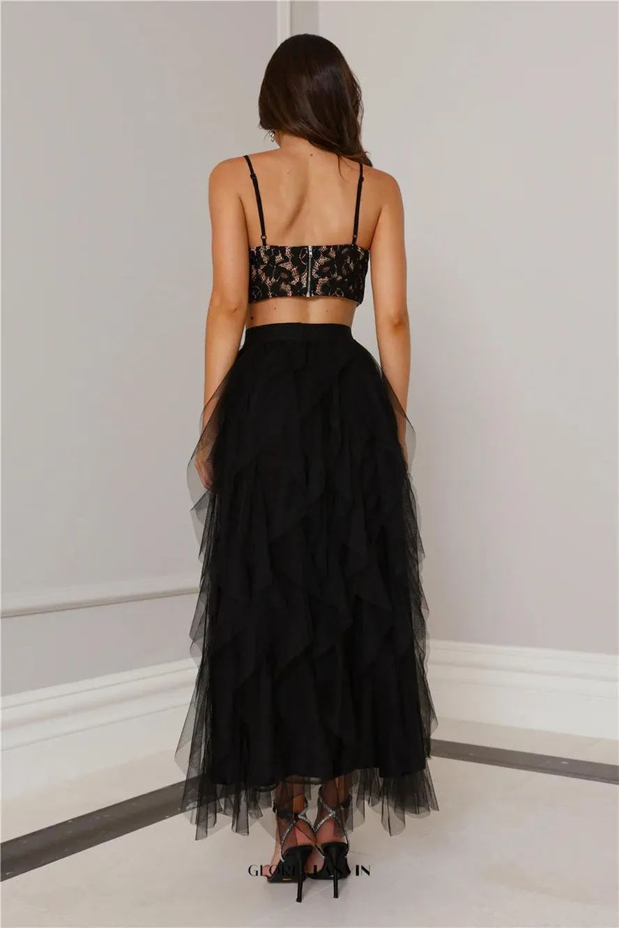 Lace Tulle Set in Black Gloria Lanvin