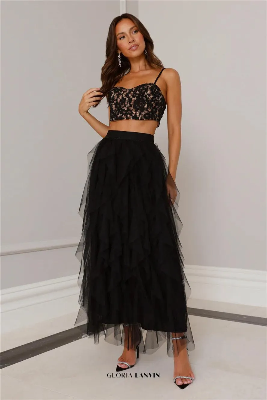 Lace Tulle Set in Black Gloria Lanvin