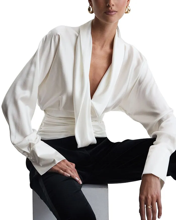 LAILA SILK DRAPE TUX BLOUSE Gloria Lanvin