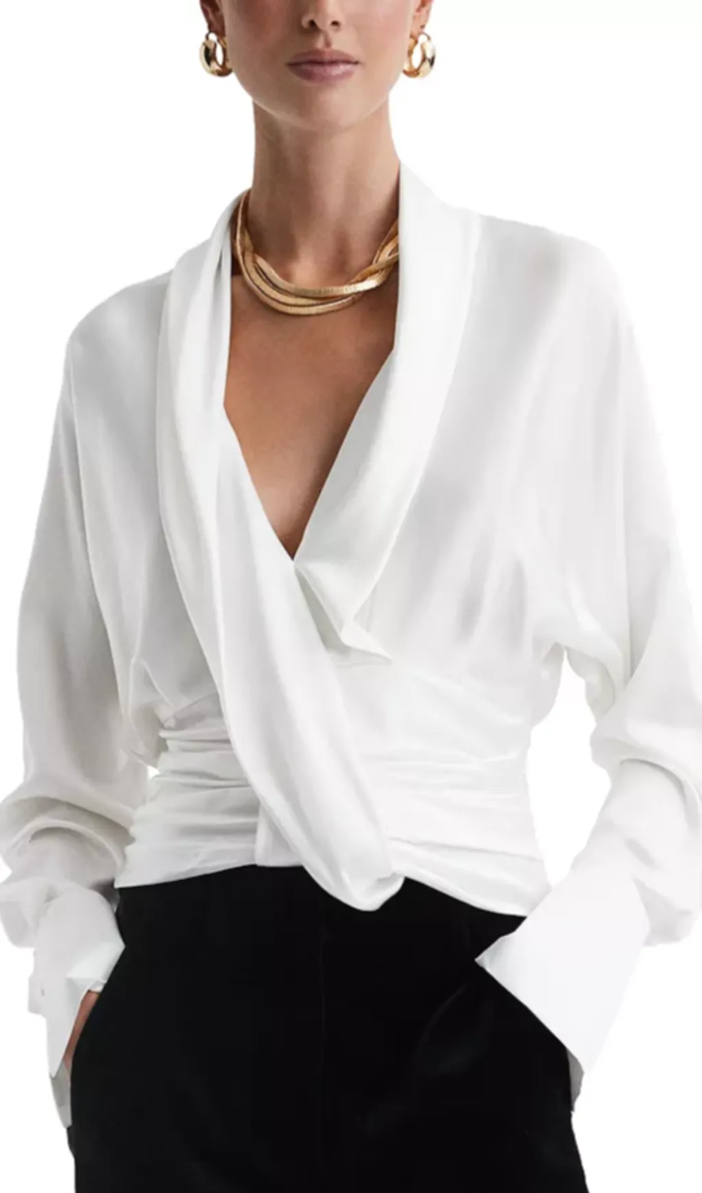 LAILA SILK DRAPE TUX BLOUSE Gloria Lanvin