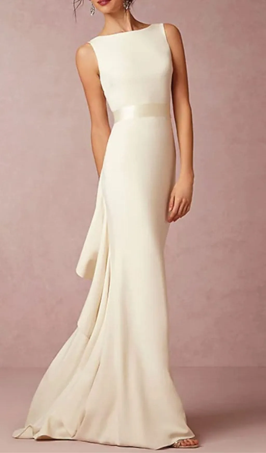LAMINATED RUFFLE SLEEVELESS DRESS IN WHITE Gloria Lanvin