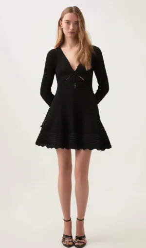Laura black cut-out knit mini dress Gloria Lanvin