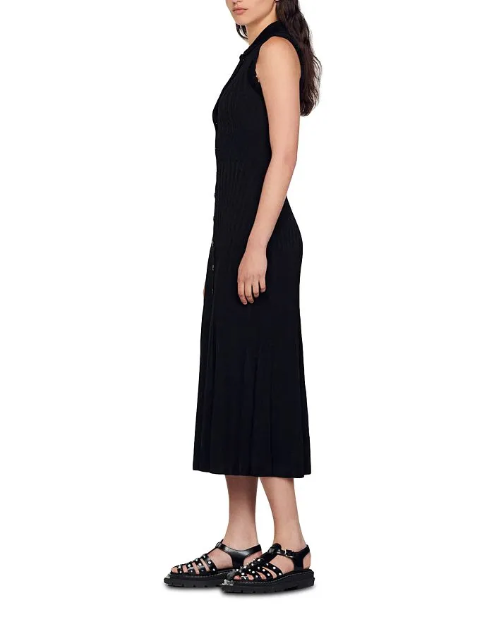 LAURENE SLEEVELESS RIBBED KNIT MIDI DRESS Gloria Lanvin