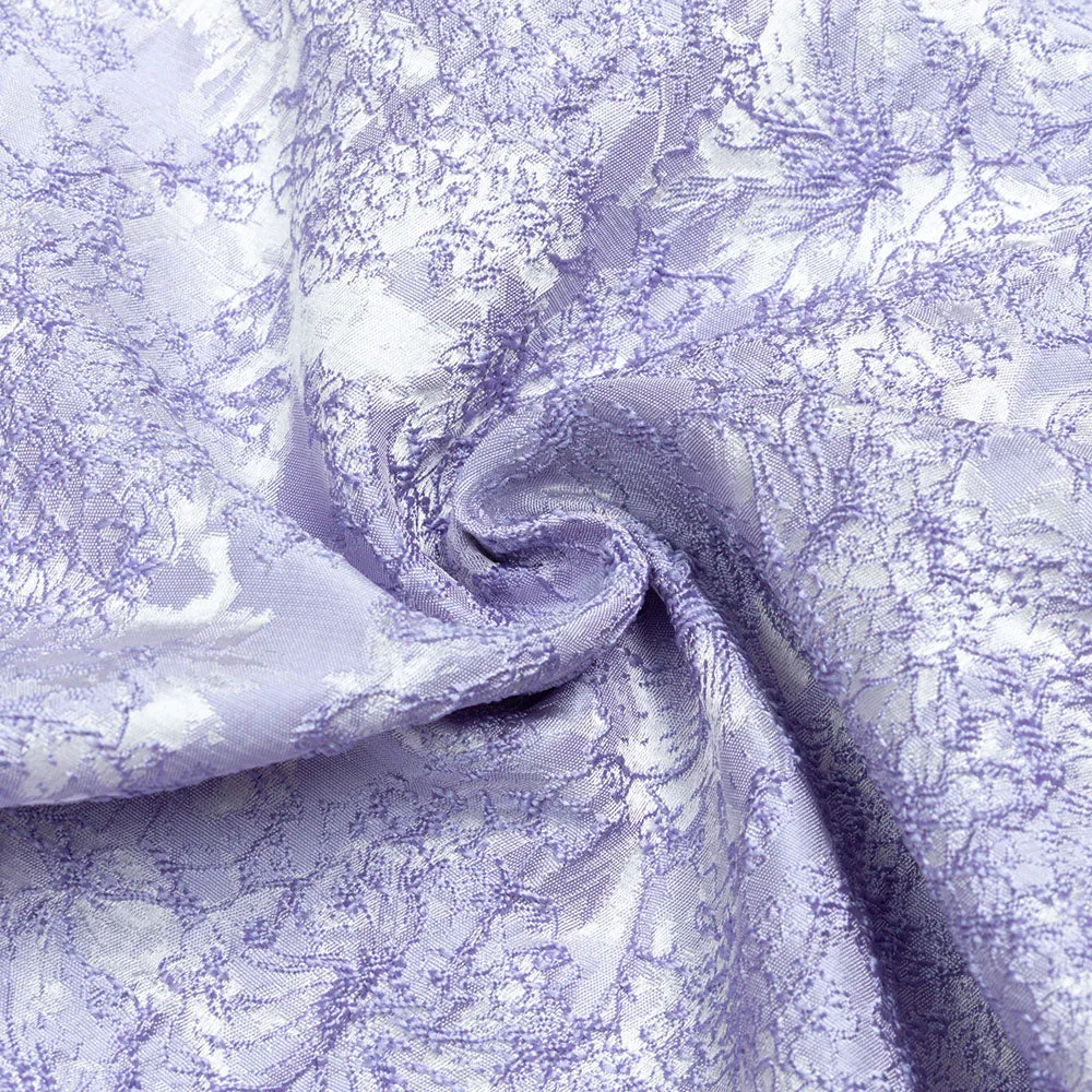 LAVENDER SHORT SLEEVE FLORAL DRAPED MIDI DRESS Gloria Lanvin