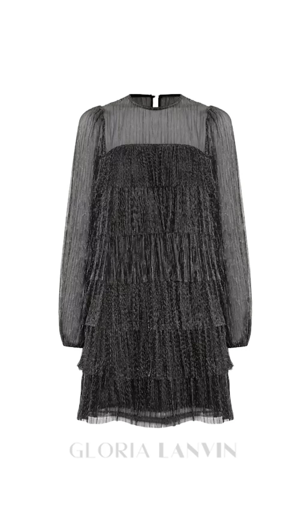 layer chiffon puff mini dress in black Gloria Lanvin
