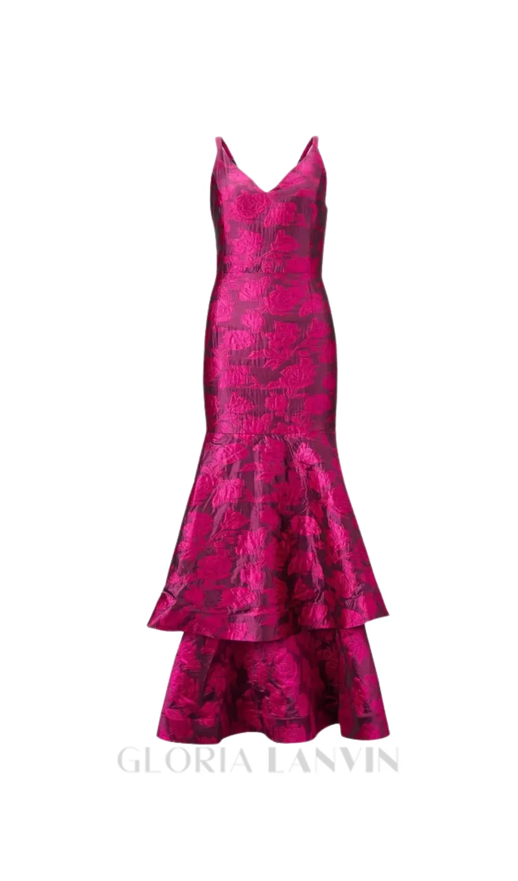 layer Jacquard Maxi dress in red Gloria Lanvin