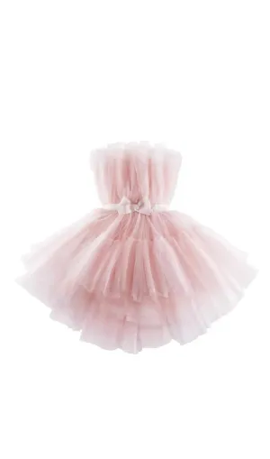 LAYERED STRAPLESS MINI DRESS IN PINK Gloria Lanvin