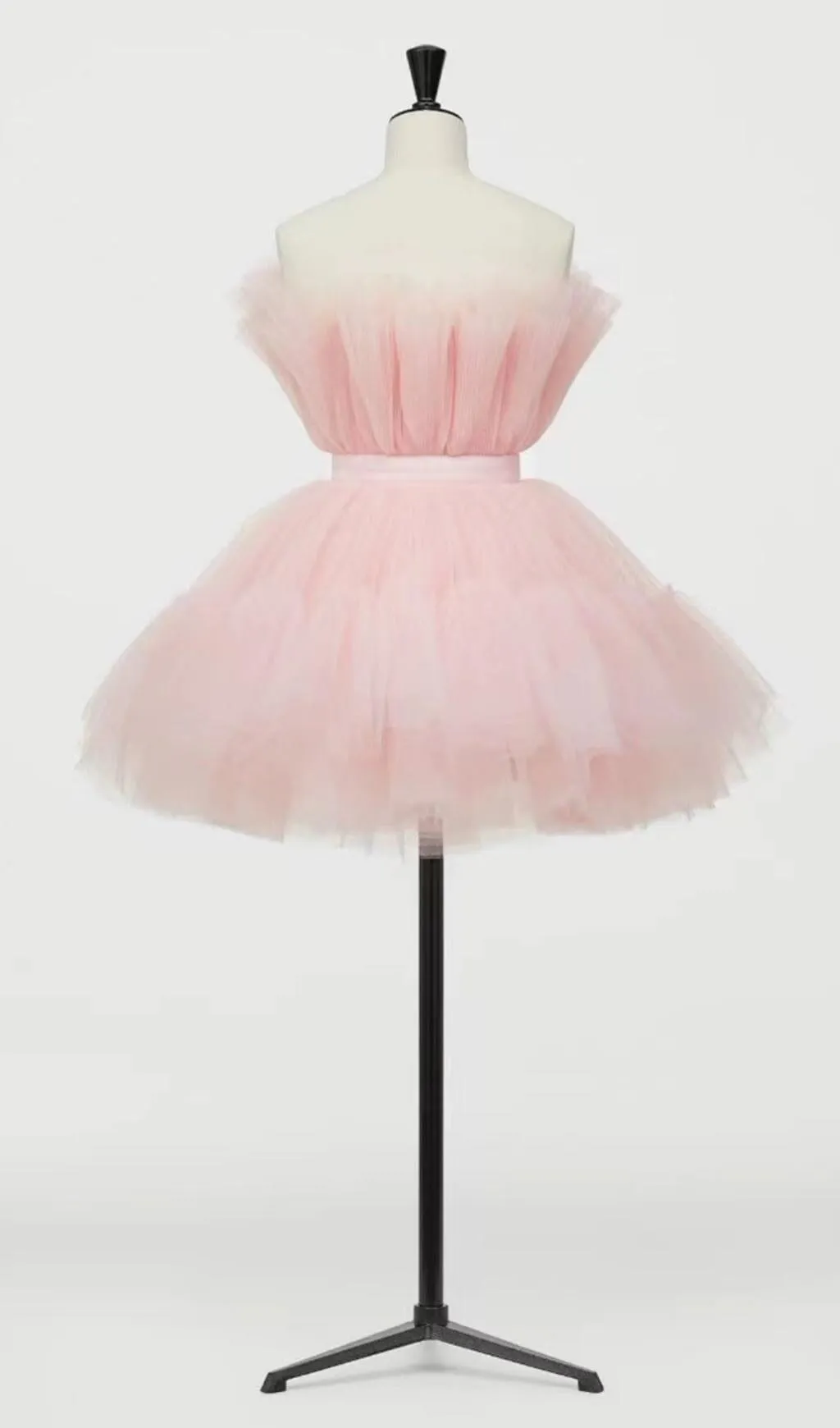 LAYERED STRAPLESS MINI DRESS IN PINK Gloria Lanvin