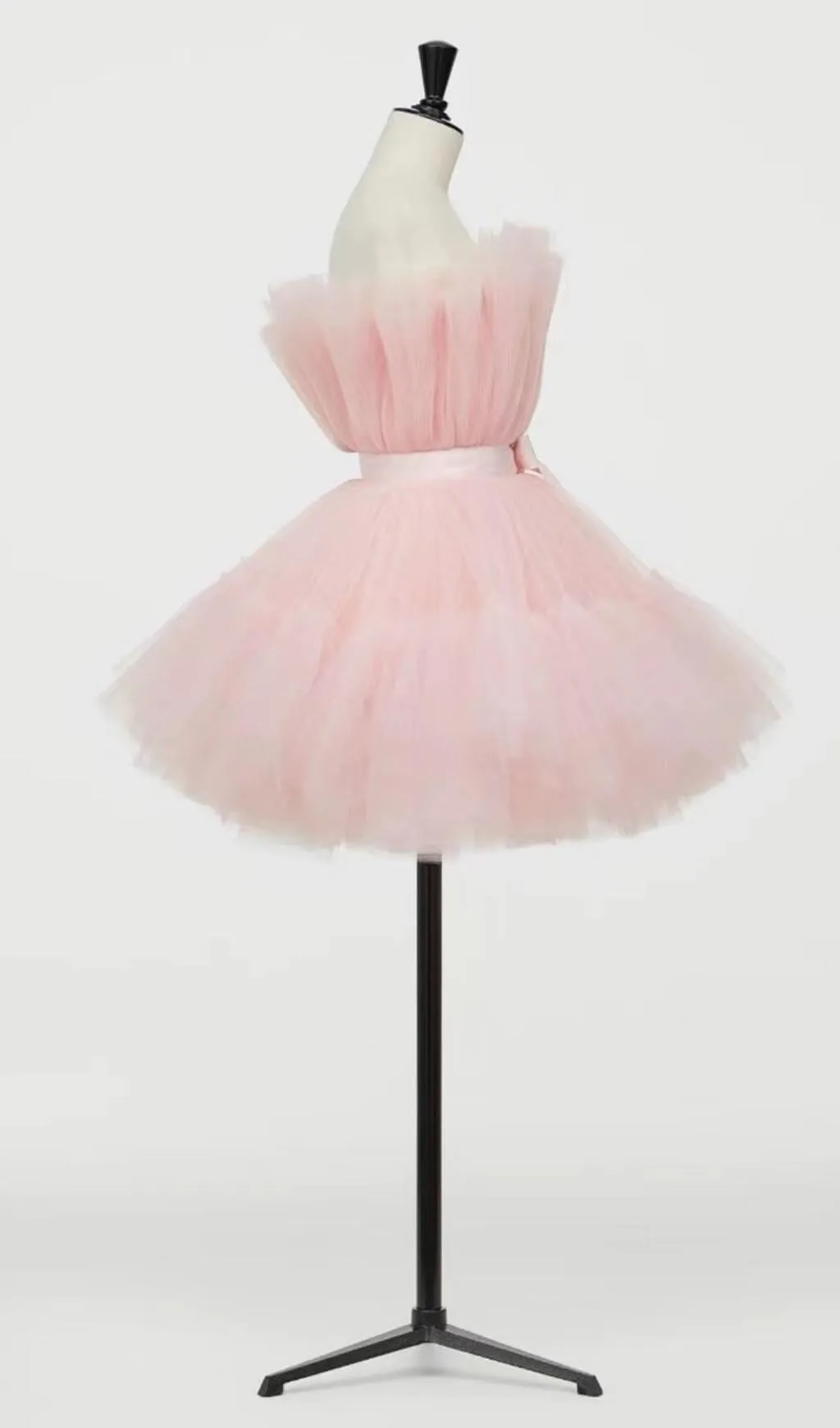 LAYERED STRAPLESS MINI DRESS IN PINK Gloria Lanvin