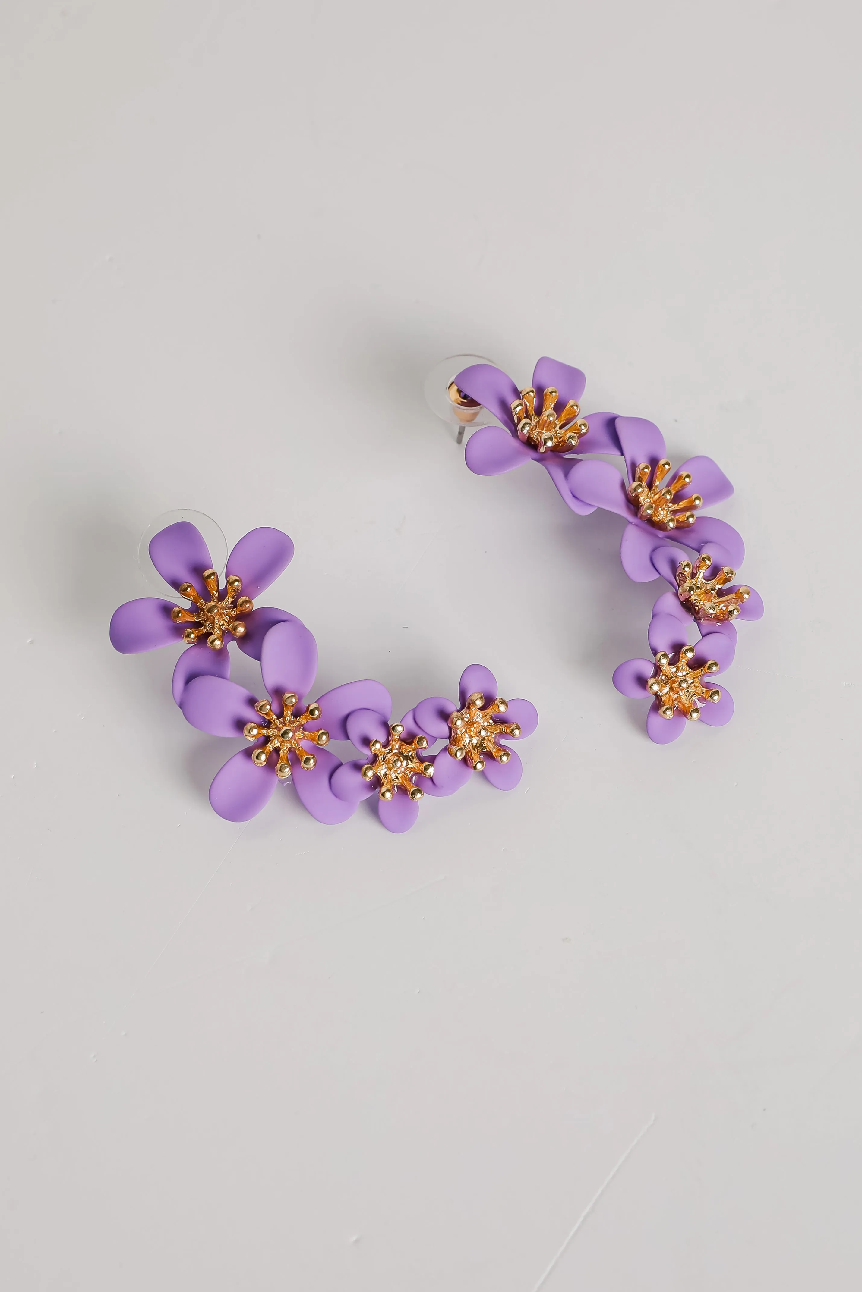Layla Lavender Flower Drop Earrings