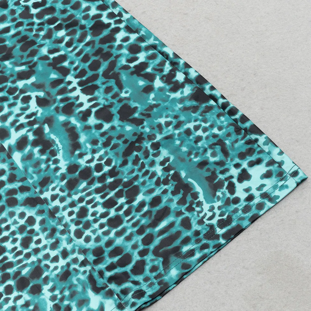 LEOPARD PRINT CUT OUT MERMAID HEM MAXI DRESS Gloria Lanvin