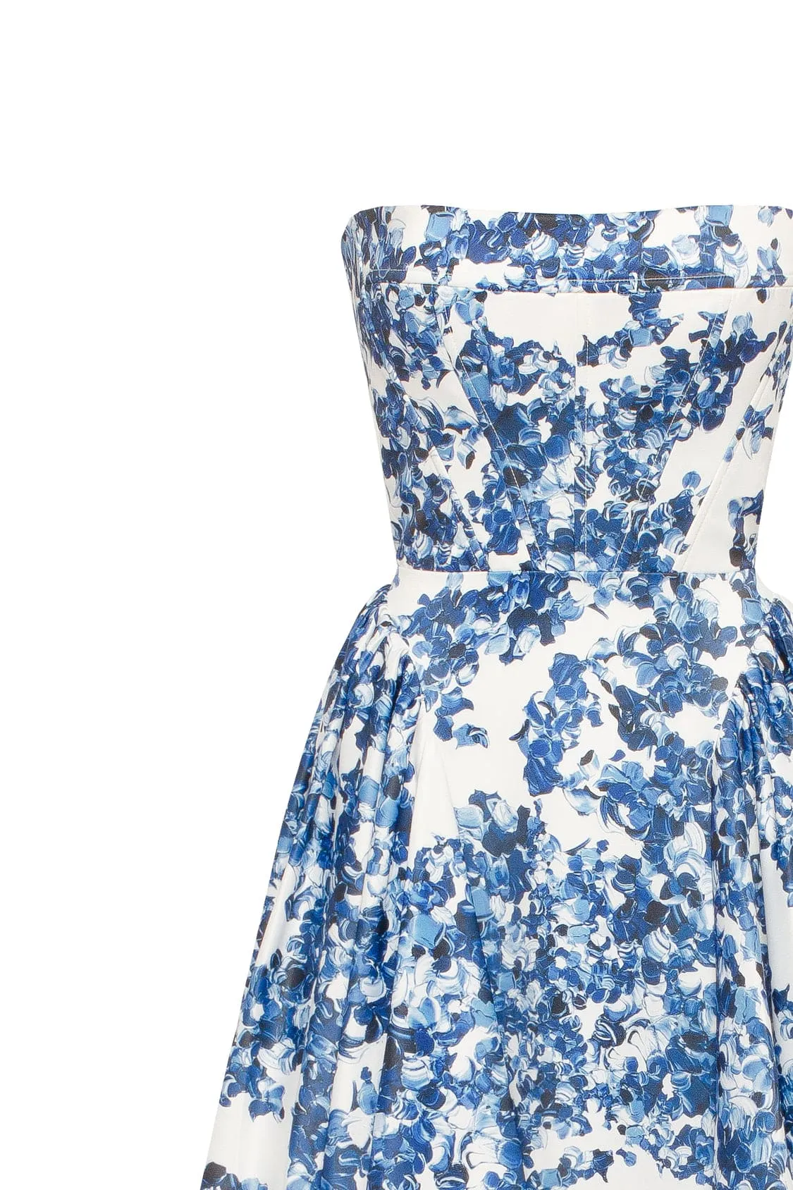 LETITIA BLUE HYDRANGEA STRAPLESS MAXI DRESS Gloria Lanvin