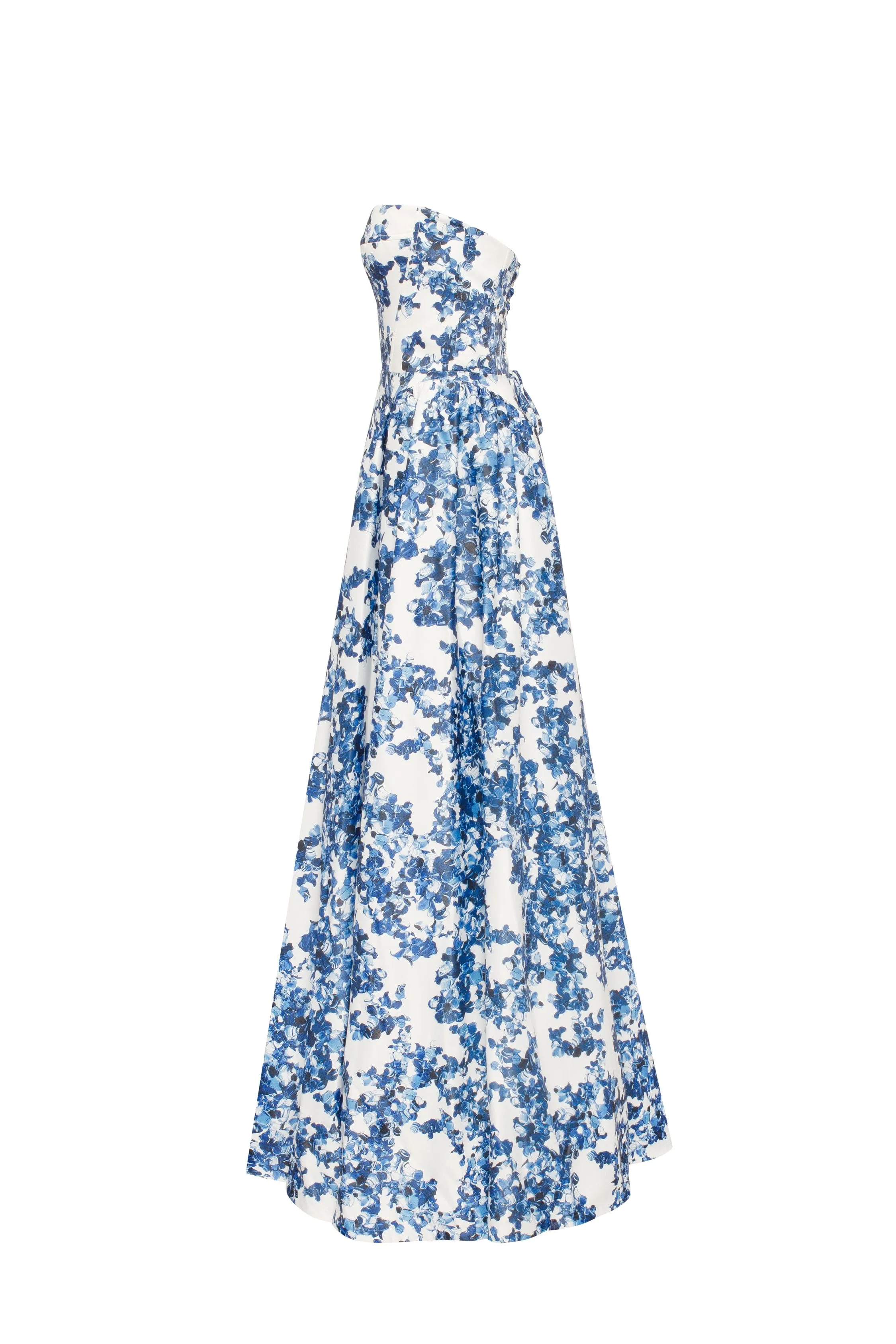 LETITIA BLUE HYDRANGEA STRAPLESS MAXI DRESS Gloria Lanvin