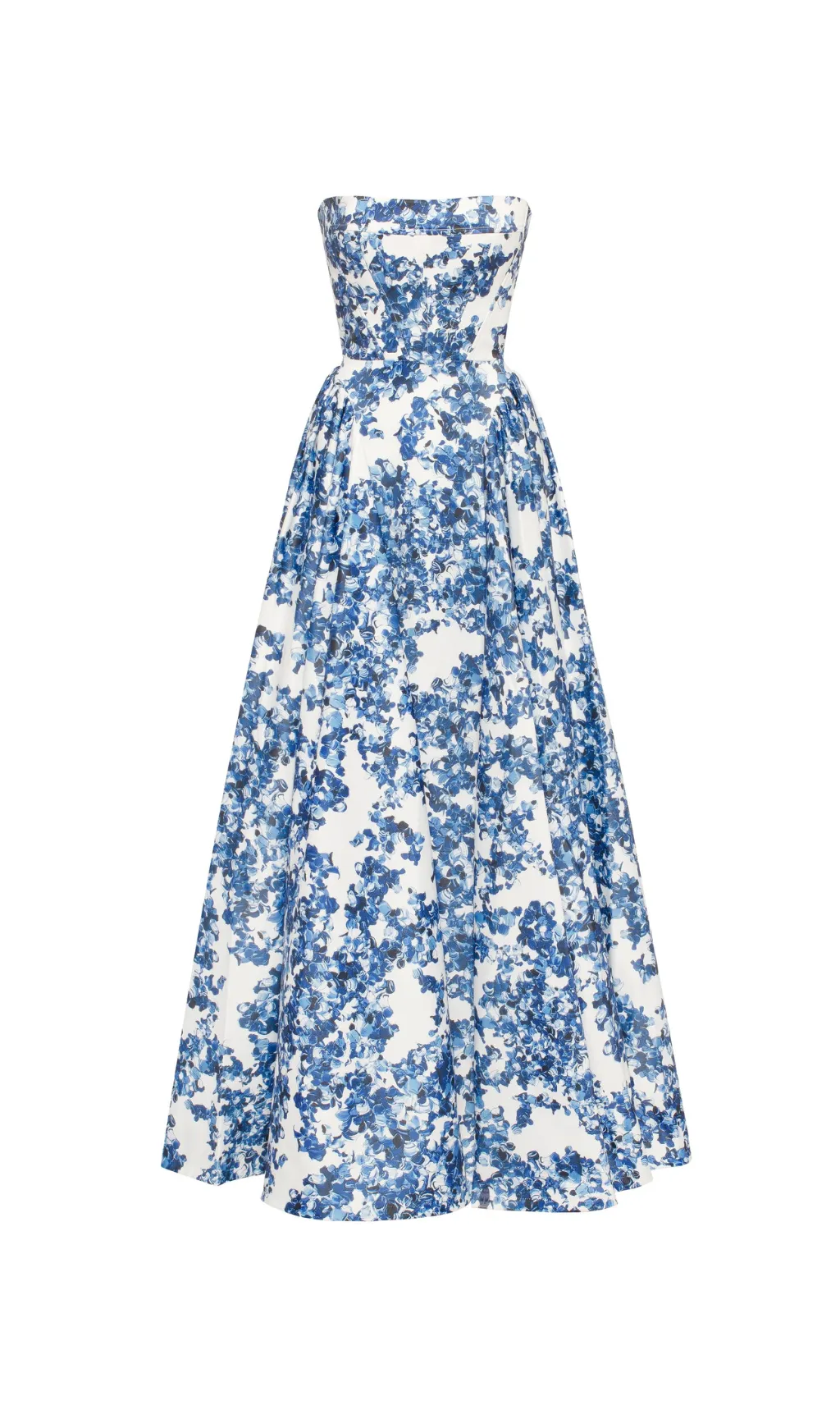 LETITIA BLUE HYDRANGEA STRAPLESS MAXI DRESS Gloria Lanvin