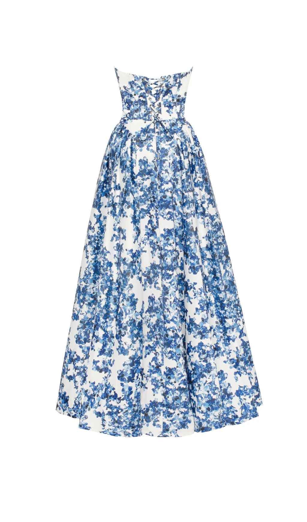 LETITIA BLUE HYDRANGEA STRAPLESS MAXI DRESS Gloria Lanvin