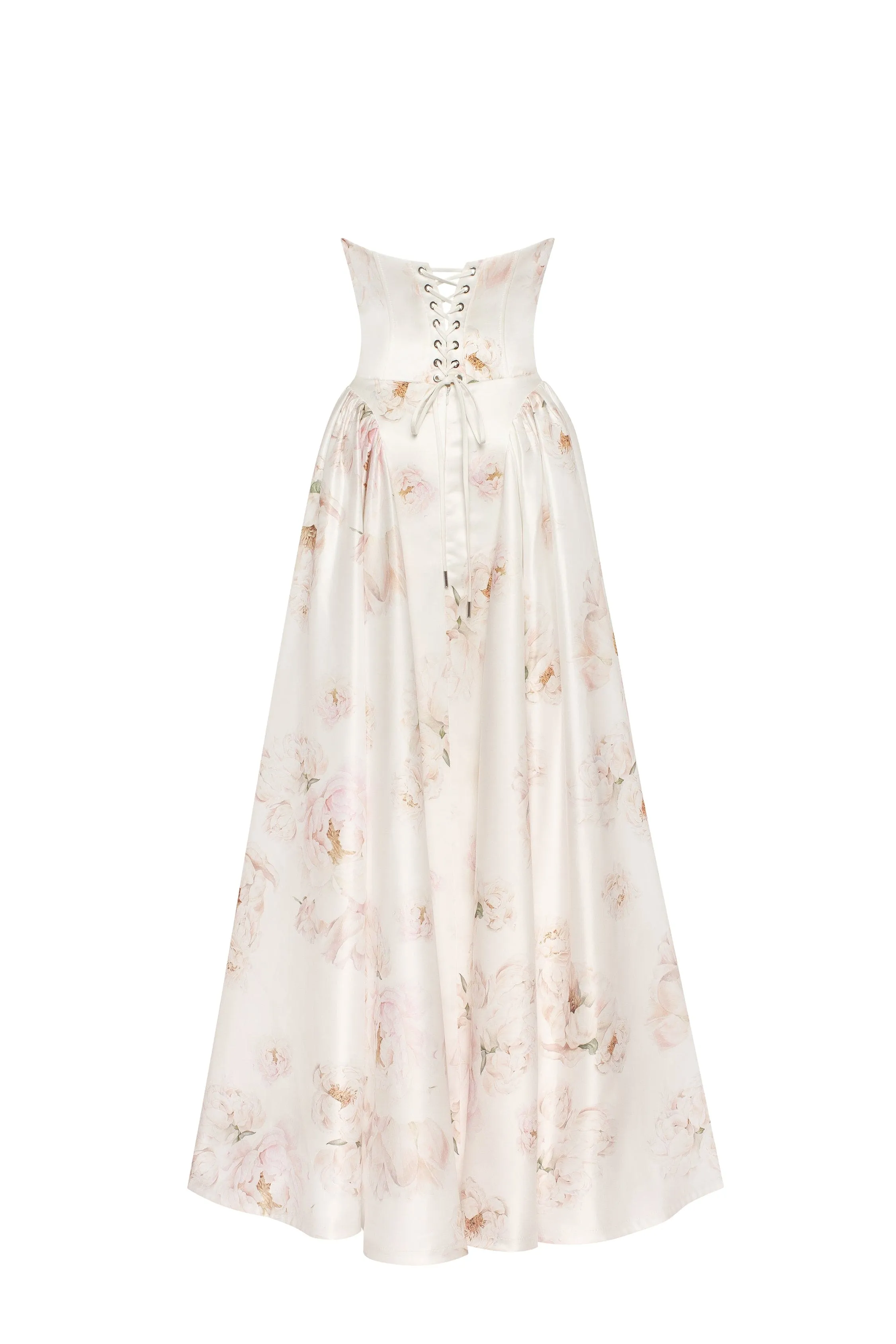 LETITIA PINK  PEONY STRAPLESS MAXI DRESS Gloria Lanvin
