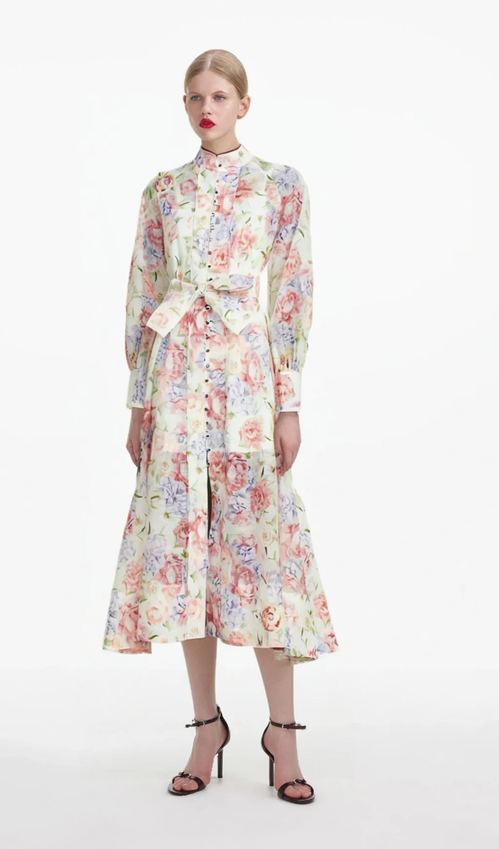 liane floral-print flared midi dress Gloria Lanvin
