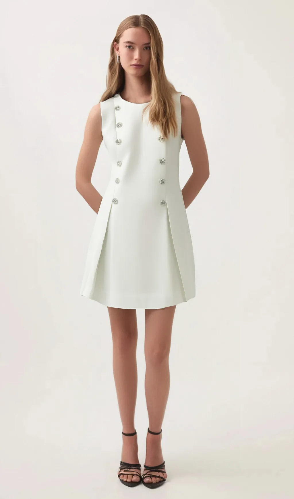 Lili Crystal button-embellished mini dress Gloria Lanvin