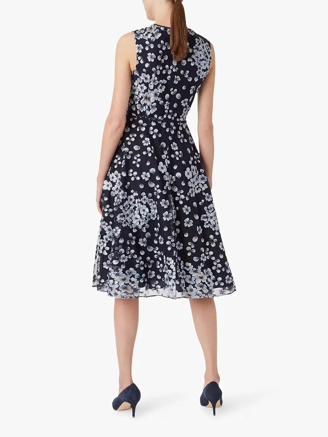 Lilith Floral midi Dress in Navy Gloria Lanvin