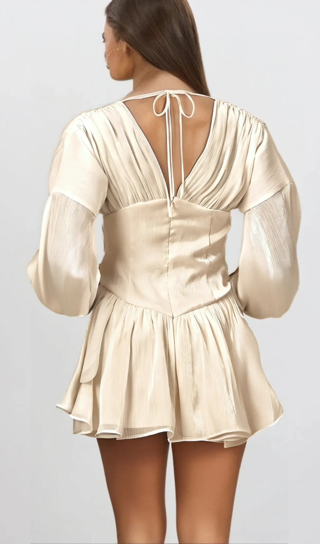 Lina white bowknot glitter-detail mini dress Gloria Lanvin