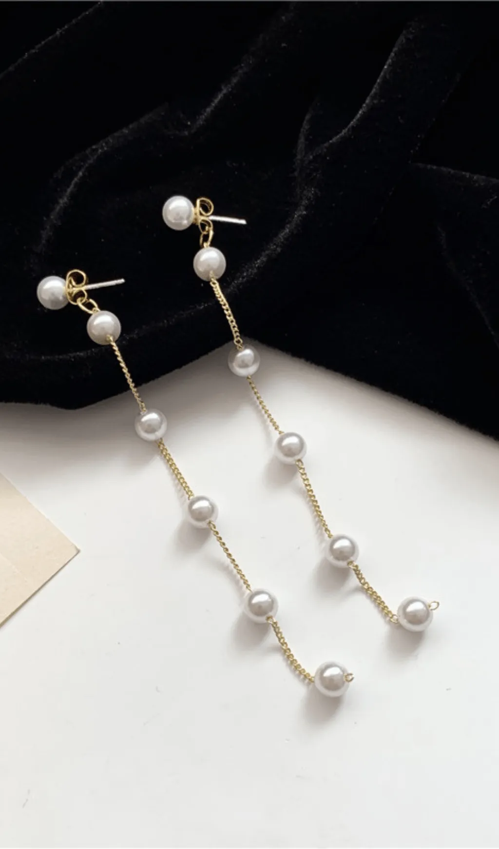 LONG PEARL TASSEL EARRINGS Gloria Lanvin