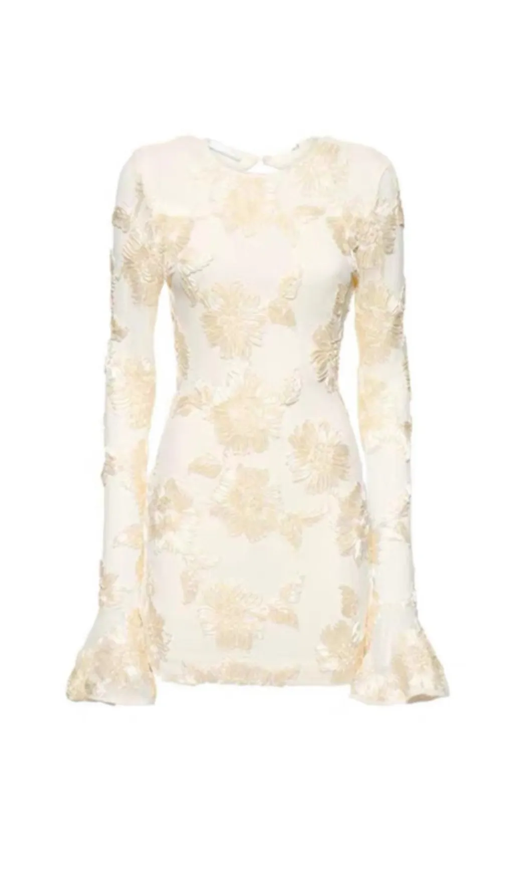LONG SLEEVE 3D MESH TIGHT MINI DRESS Gloria Lanvin