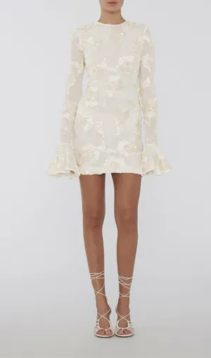 LONG SLEEVE 3D MESH TIGHT MINI DRESS Gloria Lanvin
