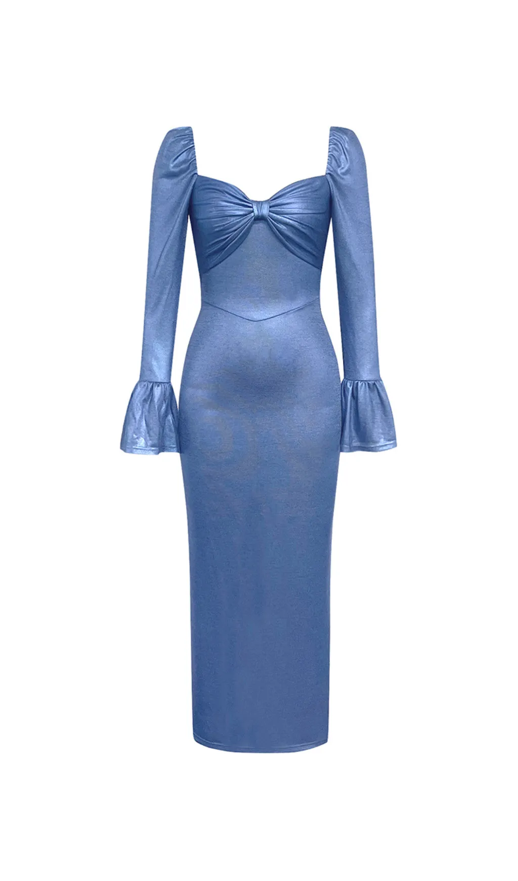 LONG SLEEVE BUSTIER MIDI DRESS IN BLUE Gloria Lanvin