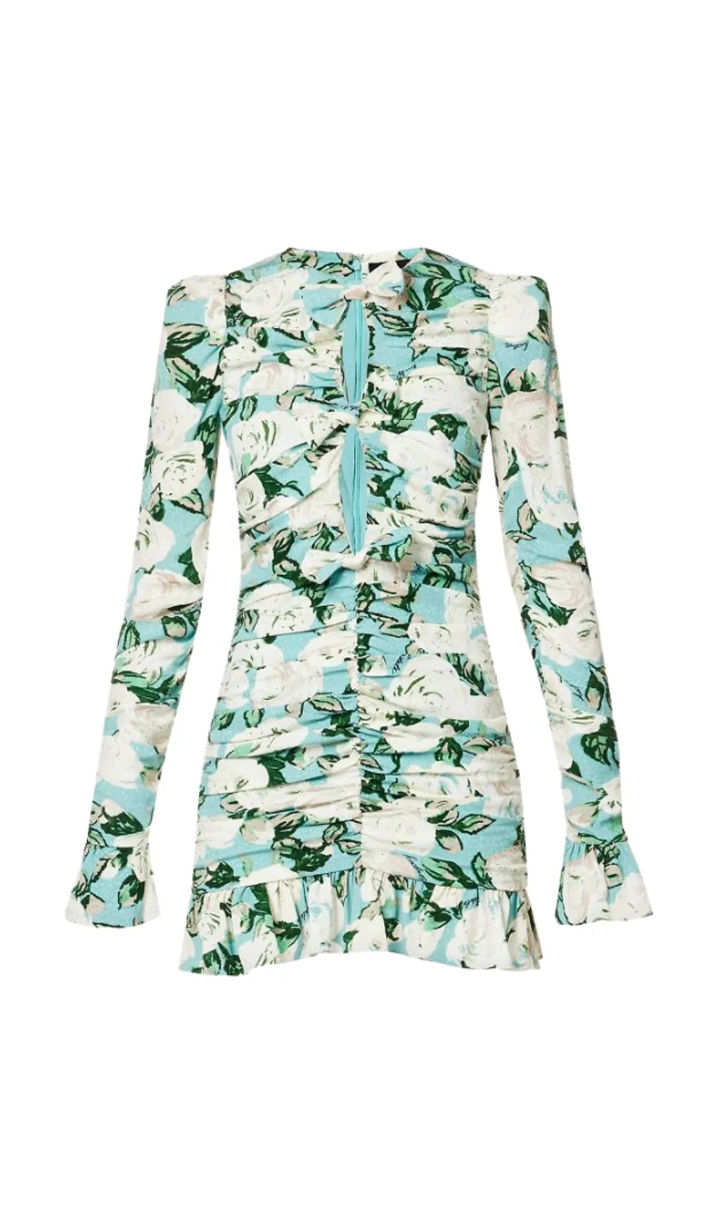 LONG SLEEVE JACQUARD RUFFLE MINI DRESS Gloria Lanvin