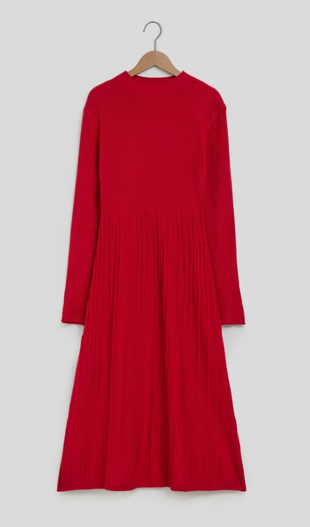 LONG SLEEVE KNIT MIDI DRESS IN RED Gloria Lanvin