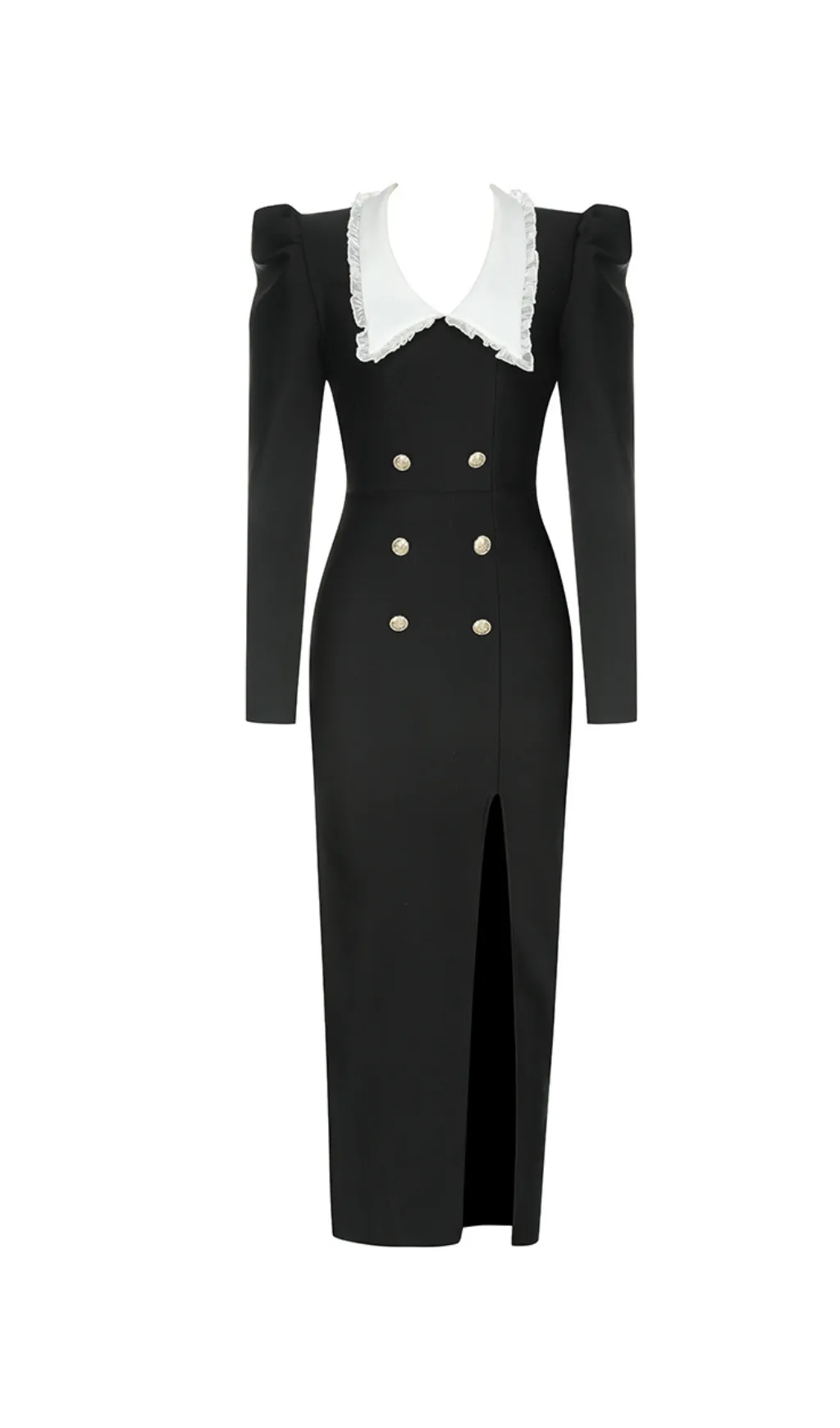 LONG SLEEVE LACE COLLAR MAXI DRESS Gloria Lanvin