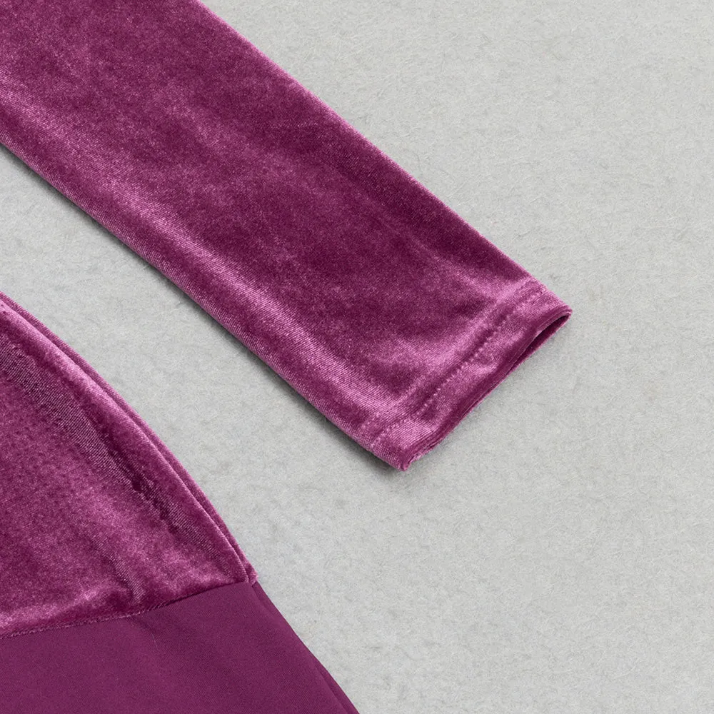 LONG SLEEVE MAXI VELVET DRESS MAGENTA Gloria Lanvin