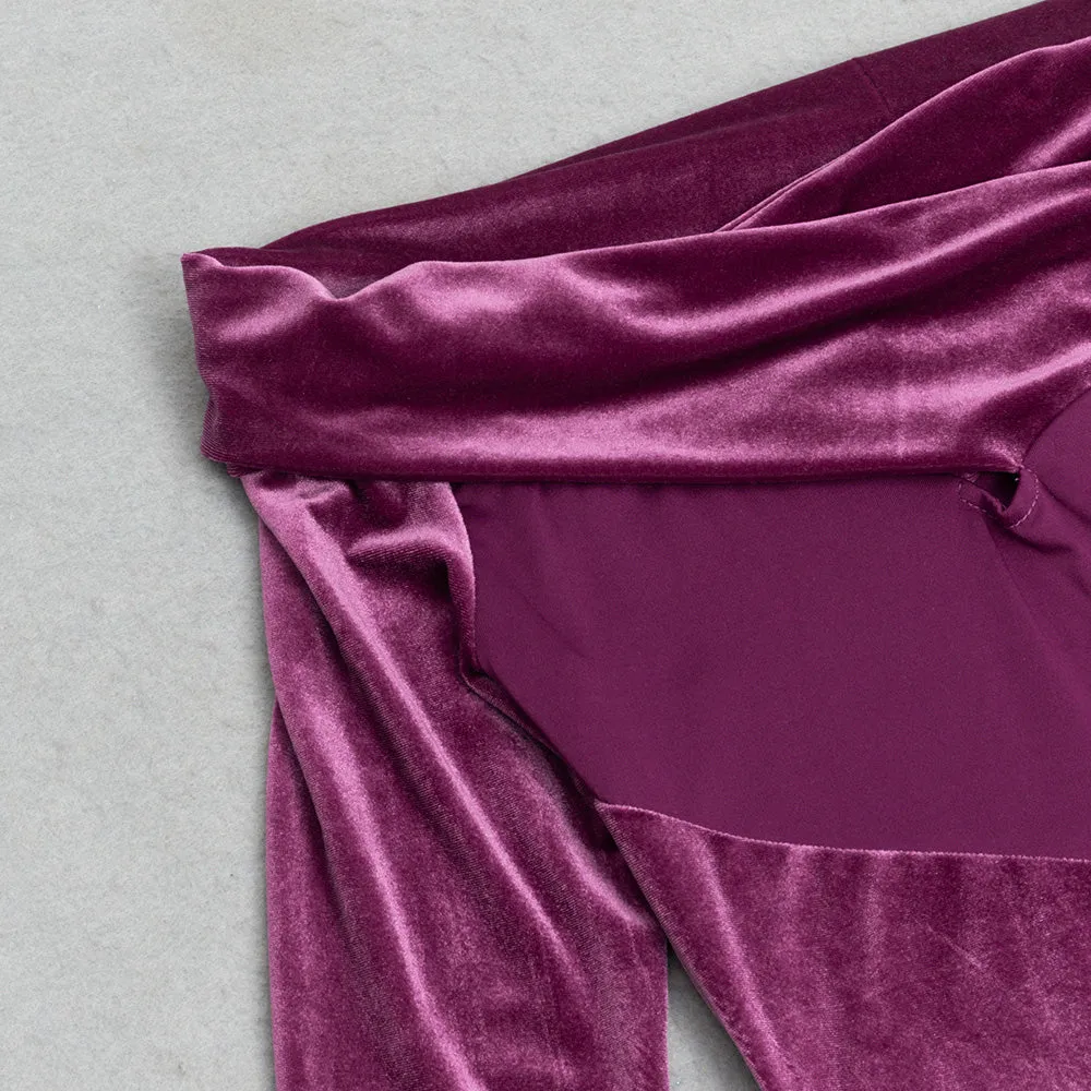 LONG SLEEVE MAXI VELVET DRESS MAGENTA Gloria Lanvin
