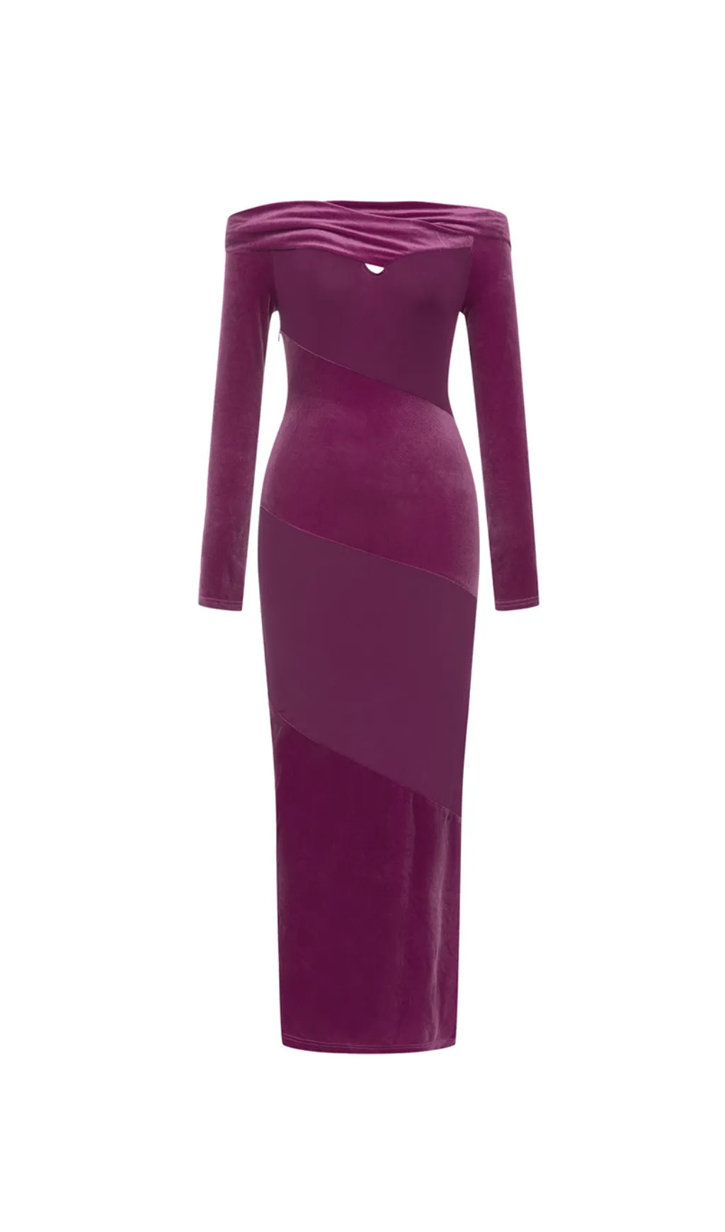 LONG SLEEVE MAXI VELVET DRESS MAGENTA Gloria Lanvin