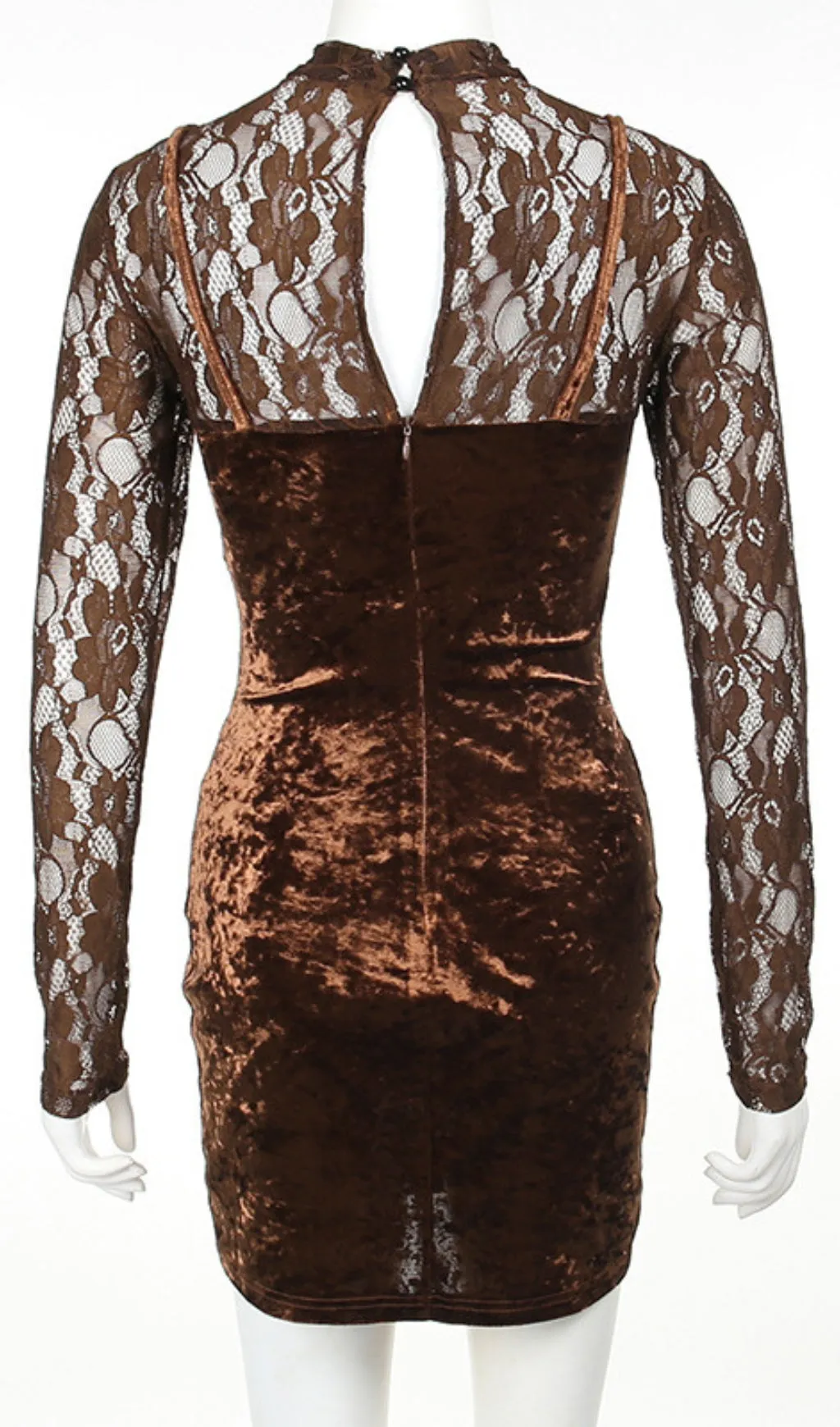 LONG SLEEVE PATCHWORK VELVET DRESS Gloria Lanvin