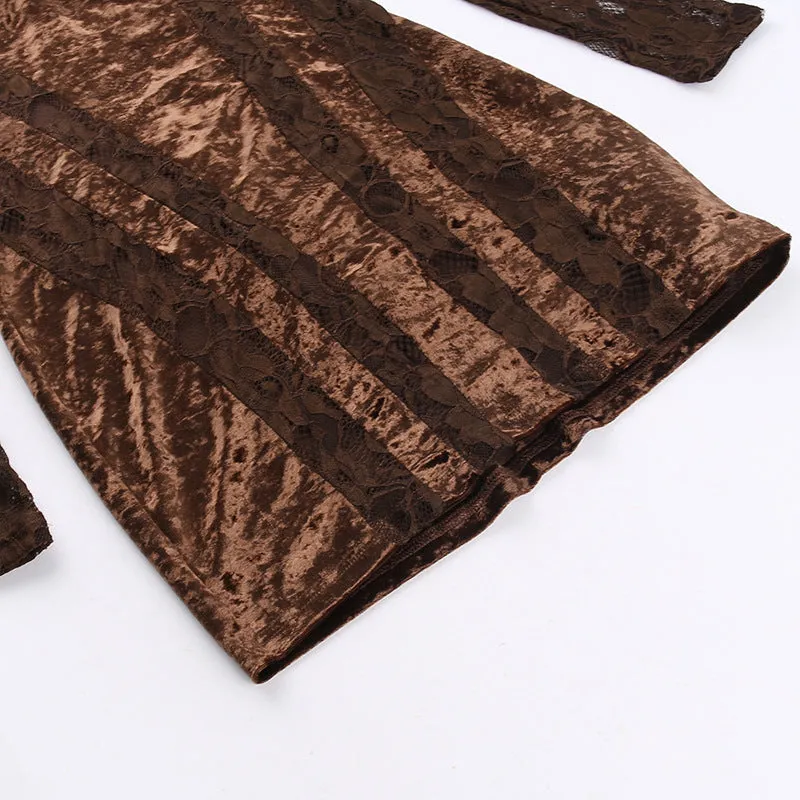 LONG SLEEVE PATCHWORK VELVET DRESS Gloria Lanvin