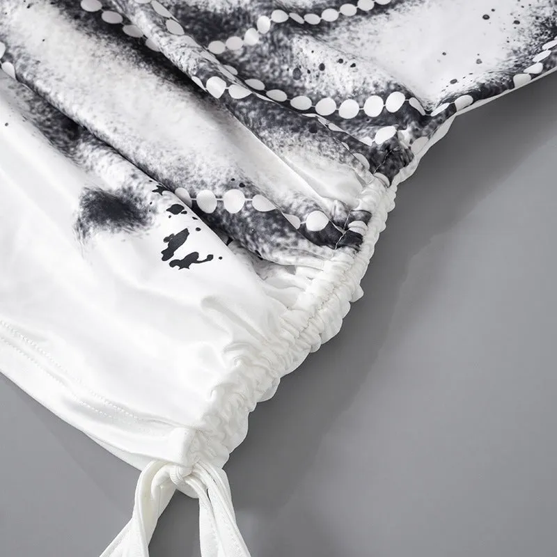LONG SLEEVE PRINTED ILLUSION TOP Gloria Lanvin