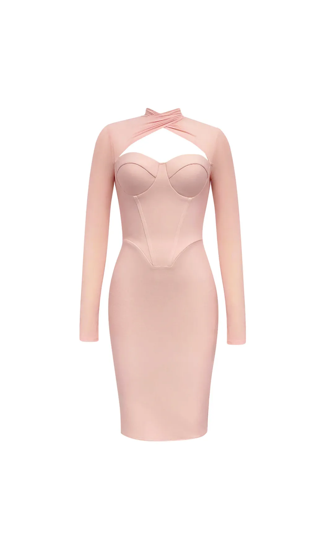LONG SLEEVES CUT OUT SPLIT MIDI DRESS Gloria Lanvin