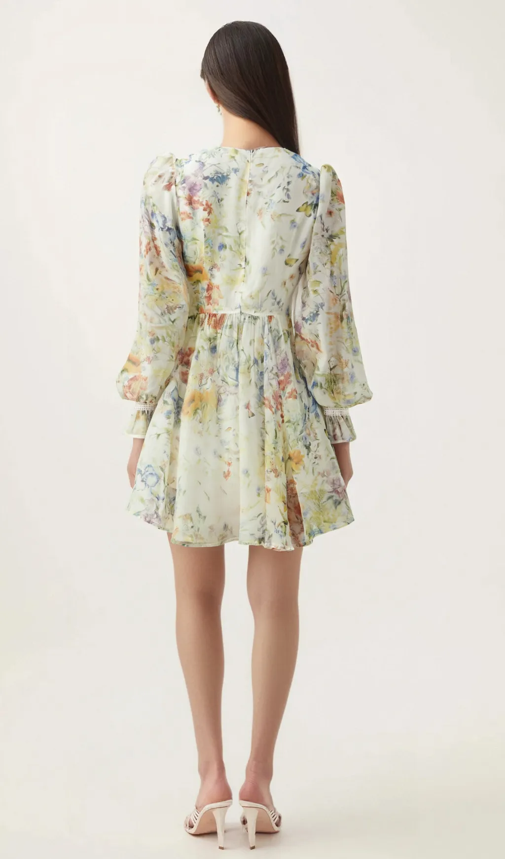 lonore floral-print lace-detail mini dress Gloria Lanvin