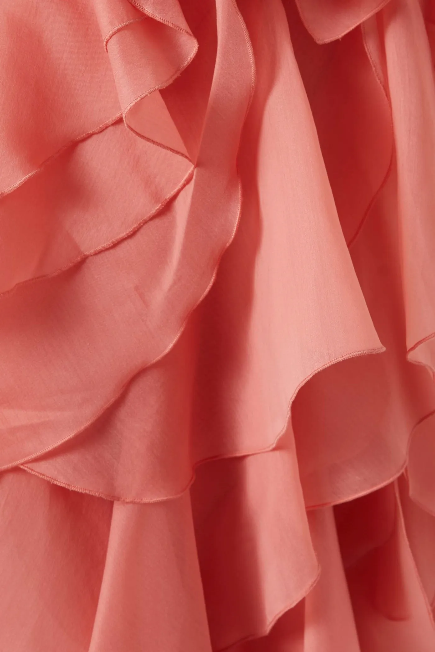 lorraine Halter Floral Ruffle Layered Mini Dress in Orange Gloria Lanvin