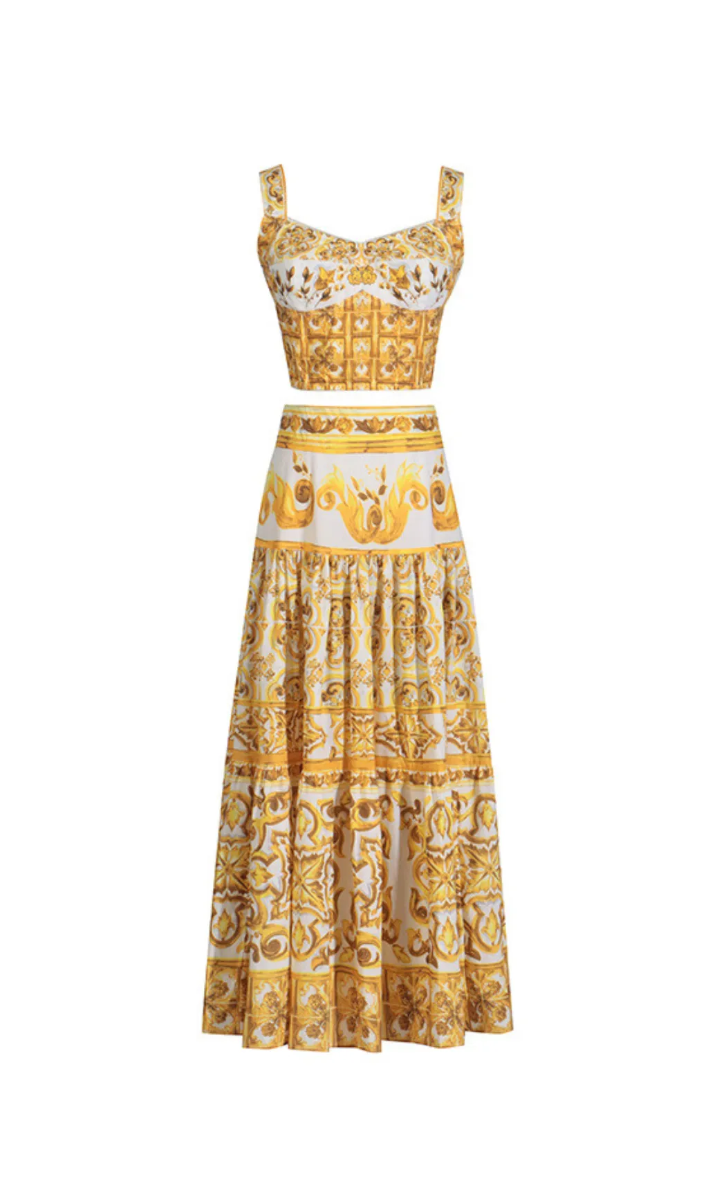 LORRAINE PRINT COTTON POPLIN RUFFLES MAXI DRESS Gloria Lanvin