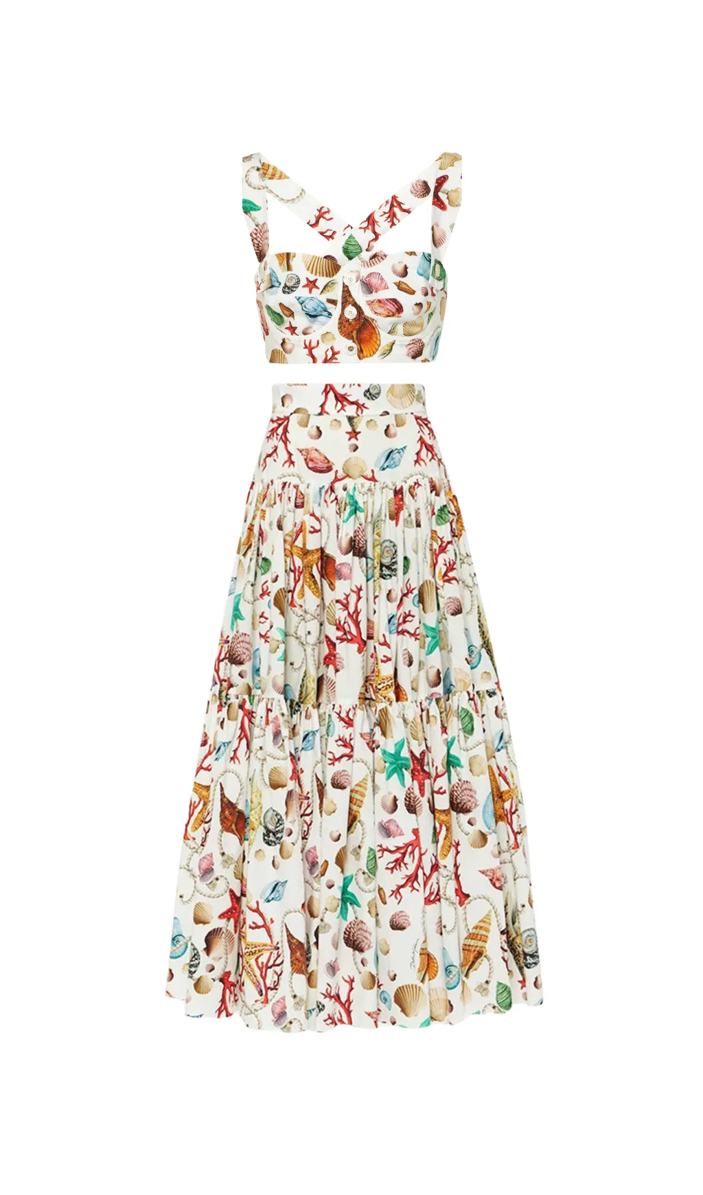 LOUISE CAPRI PRINTED HIGH-RISE COTTON MAXI DRESS Gloria Lanvin