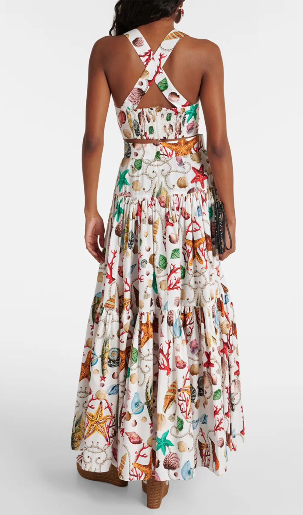 LOUISE CAPRI PRINTED HIGH-RISE COTTON MAXI DRESS Gloria Lanvin