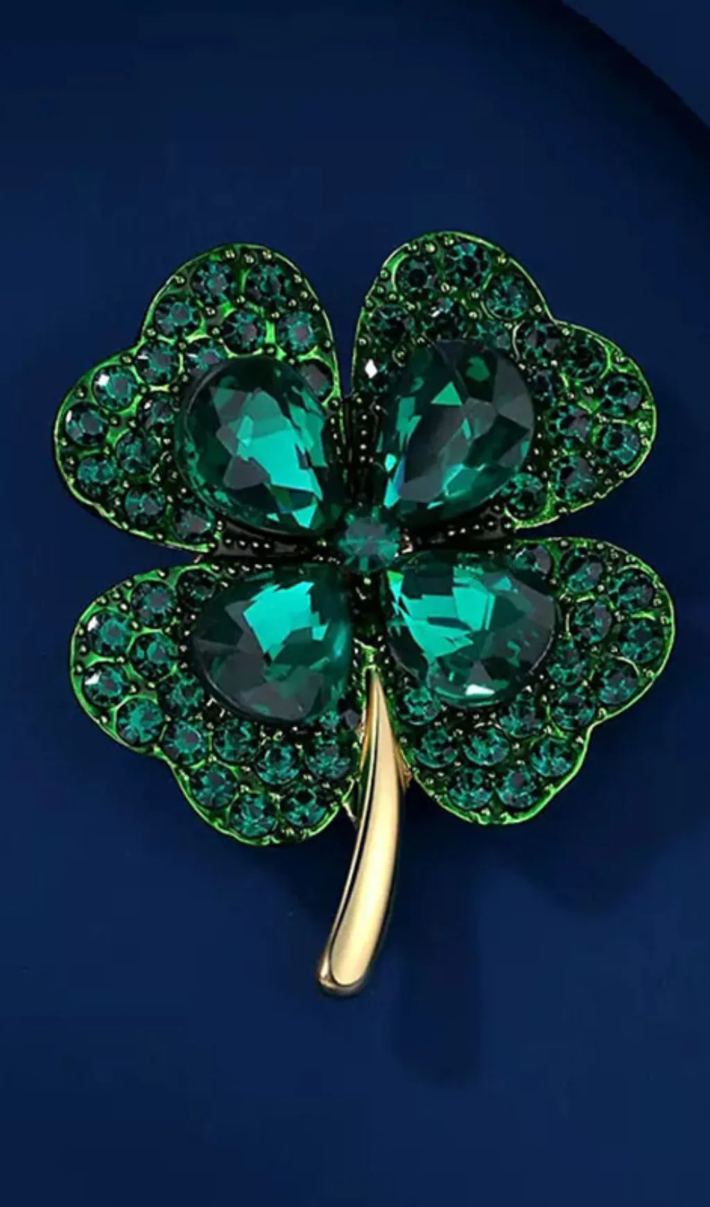 LUCKY CLOVERS SHAPED BROOCH Gloria Lanvin
