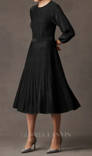 lumia knitted midi dress in black metallic Gloria Lanvin