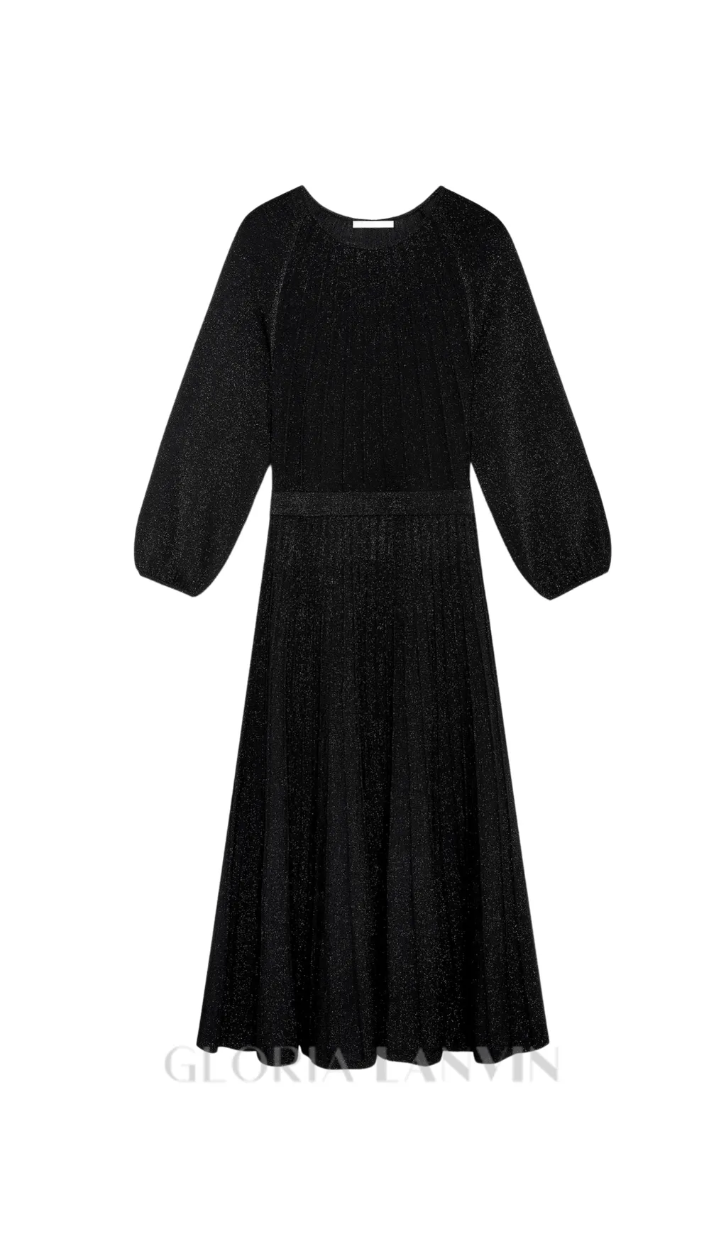 lumia knitted midi dress in black metallic Gloria Lanvin